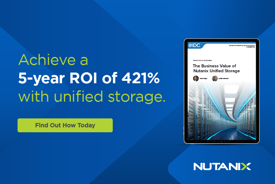 估计部署Nutanix统一存储的业务价值，统一数据服务平台。